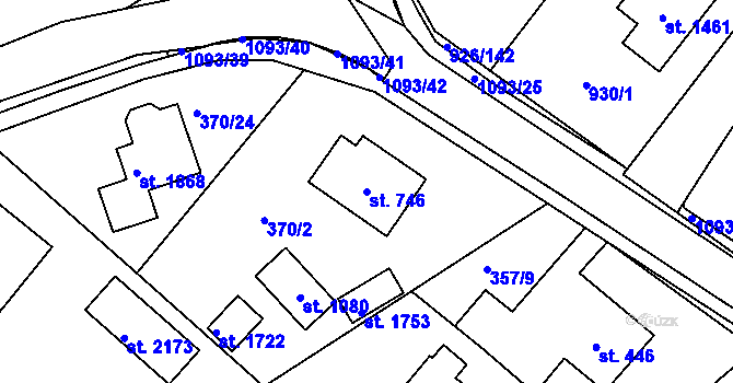 Parcela st. 746 v KÚ Světlá nad Sázavou, Katastrální mapa