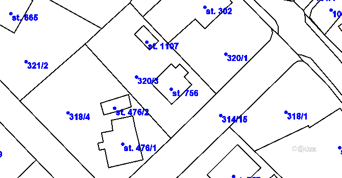 Parcela st. 756 v KÚ Světlá nad Sázavou, Katastrální mapa