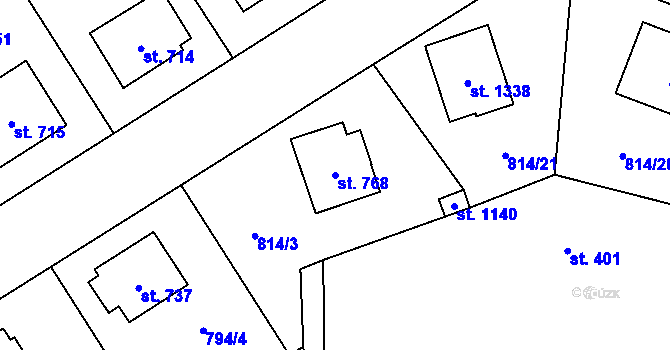 Parcela st. 768 v KÚ Světlá nad Sázavou, Katastrální mapa