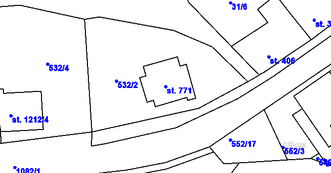 Parcela st. 771 v KÚ Světlá nad Sázavou, Katastrální mapa