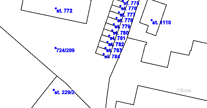 Parcela st. 784 v KÚ Světlá nad Sázavou, Katastrální mapa