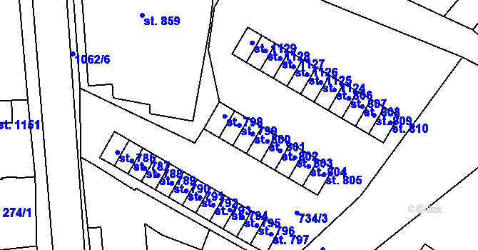 Parcela st. 799 v KÚ Světlá nad Sázavou, Katastrální mapa