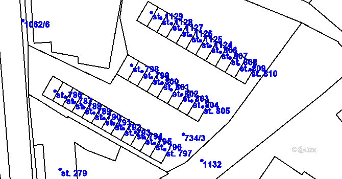 Parcela st. 802 v KÚ Světlá nad Sázavou, Katastrální mapa