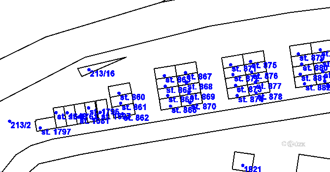 Parcela st. 864 v KÚ Světlá nad Sázavou, Katastrální mapa