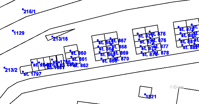 Parcela st. 865 v KÚ Světlá nad Sázavou, Katastrální mapa