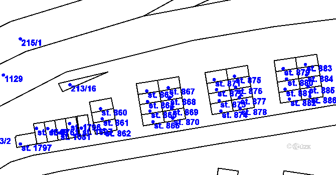 Parcela st. 867 v KÚ Světlá nad Sázavou, Katastrální mapa