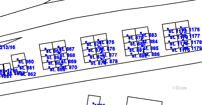 Parcela st. 877 v KÚ Světlá nad Sázavou, Katastrální mapa