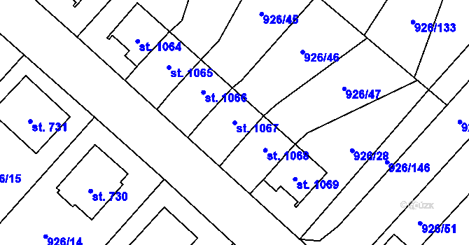 Parcela st. 1067 v KÚ Světlá nad Sázavou, Katastrální mapa