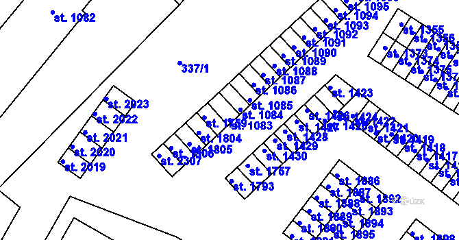 Parcela st. 1083 v KÚ Světlá nad Sázavou, Katastrální mapa