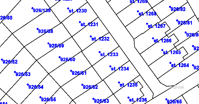 Parcela st. 1233 v KÚ Světlá nad Sázavou, Katastrální mapa