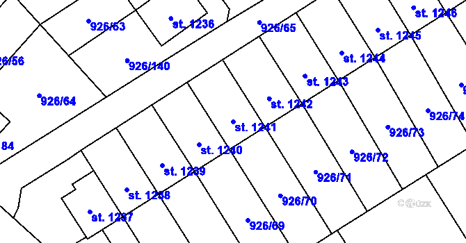 Parcela st. 1241 v KÚ Světlá nad Sázavou, Katastrální mapa