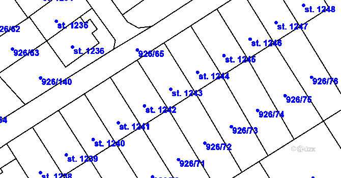 Parcela st. 1243 v KÚ Světlá nad Sázavou, Katastrální mapa