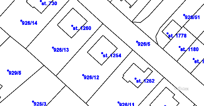 Parcela st. 1254 v KÚ Světlá nad Sázavou, Katastrální mapa