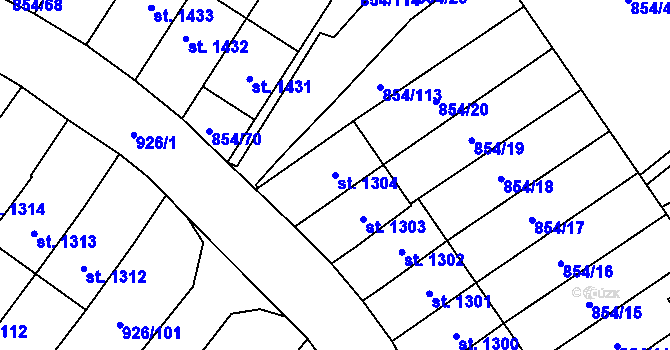 Parcela st. 1304 v KÚ Světlá nad Sázavou, Katastrální mapa