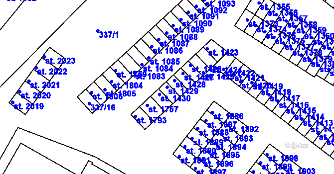 Parcela st. 1429 v KÚ Světlá nad Sázavou, Katastrální mapa