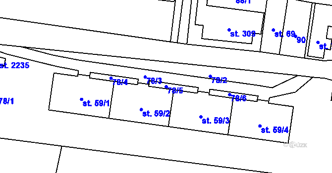 Parcela st. 78/5 v KÚ Světlá nad Sázavou, Katastrální mapa