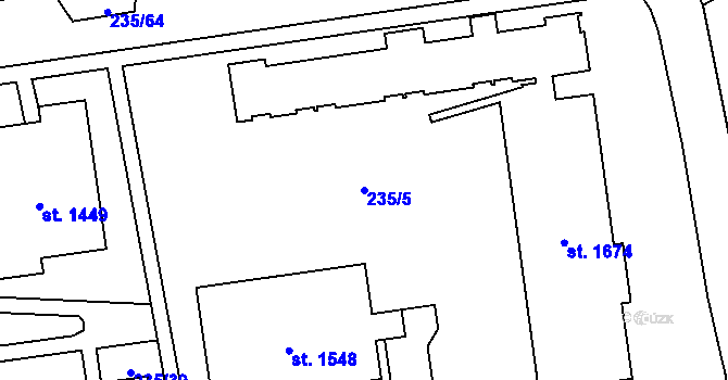 Parcela st. 235/5 v KÚ Světlá nad Sázavou, Katastrální mapa