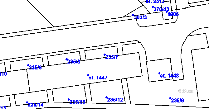 Parcela st. 235/7 v KÚ Světlá nad Sázavou, Katastrální mapa