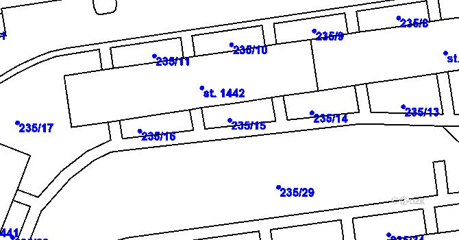 Parcela st. 235/15 v KÚ Světlá nad Sázavou, Katastrální mapa