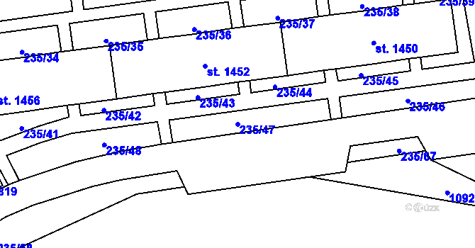Parcela st. 235/47 v KÚ Světlá nad Sázavou, Katastrální mapa