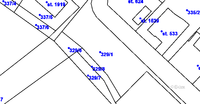 Parcela st. 329/1 v KÚ Světlá nad Sázavou, Katastrální mapa