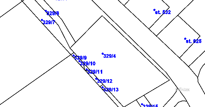 Parcela st. 329/4 v KÚ Světlá nad Sázavou, Katastrální mapa
