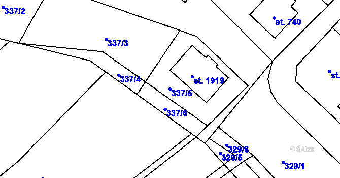 Parcela st. 337/5 v KÚ Světlá nad Sázavou, Katastrální mapa