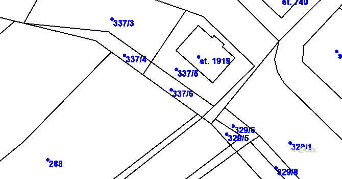 Parcela st. 337/6 v KÚ Světlá nad Sázavou, Katastrální mapa