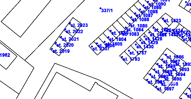 Parcela st. 337/16 v KÚ Světlá nad Sázavou, Katastrální mapa