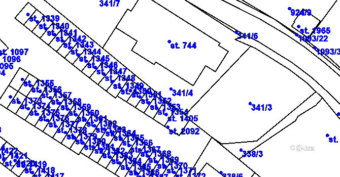 Parcela st. 341/5 v KÚ Světlá nad Sázavou, Katastrální mapa