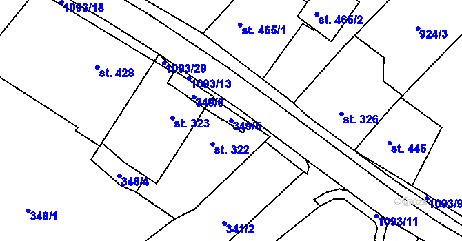 Parcela st. 349/5 v KÚ Světlá nad Sázavou, Katastrální mapa