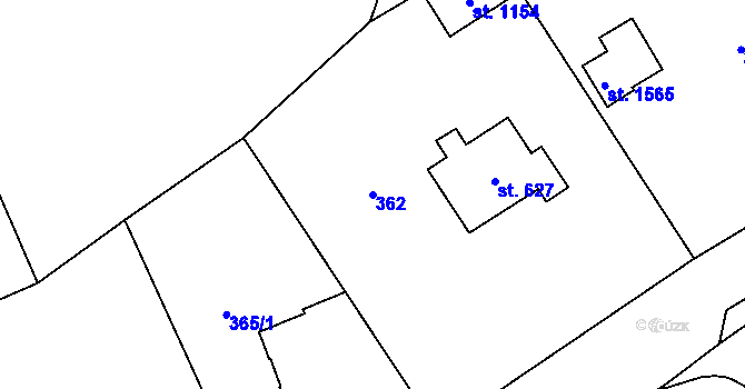 Parcela st. 362 v KÚ Světlá nad Sázavou, Katastrální mapa