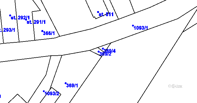 Parcela st. 369/2 v KÚ Světlá nad Sázavou, Katastrální mapa