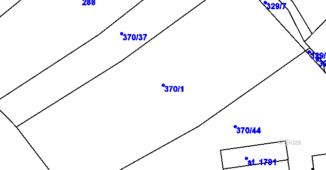 Parcela st. 370/1 v KÚ Světlá nad Sázavou, Katastrální mapa