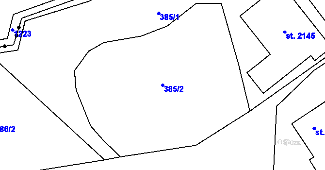 Parcela st. 385/2 v KÚ Světlá nad Sázavou, Katastrální mapa