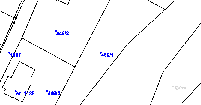 Parcela st. 450/1 v KÚ Světlá nad Sázavou, Katastrální mapa