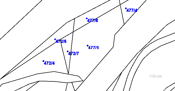 Parcela st. 477/1 v KÚ Světlá nad Sázavou, Katastrální mapa