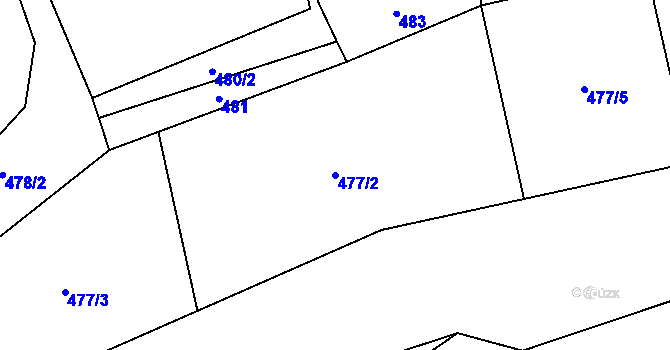 Parcela st. 477/2 v KÚ Světlá nad Sázavou, Katastrální mapa