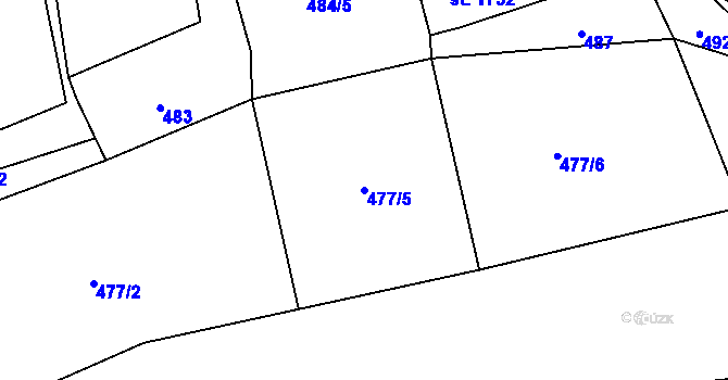 Parcela st. 477/5 v KÚ Světlá nad Sázavou, Katastrální mapa