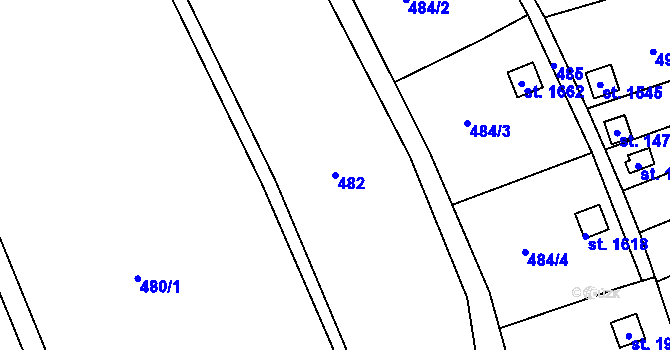 Parcela st. 482 v KÚ Světlá nad Sázavou, Katastrální mapa