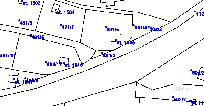 Parcela st. 491/3 v KÚ Světlá nad Sázavou, Katastrální mapa