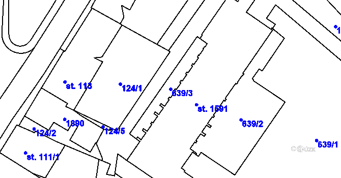 Parcela st. 639/3 v KÚ Světlá nad Sázavou, Katastrální mapa