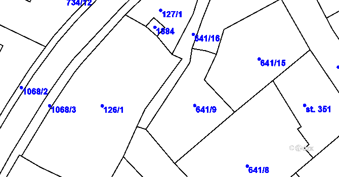 Parcela st. 641/10 v KÚ Světlá nad Sázavou, Katastrální mapa