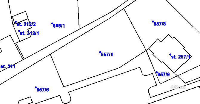 Parcela st. 657/1 v KÚ Světlá nad Sázavou, Katastrální mapa