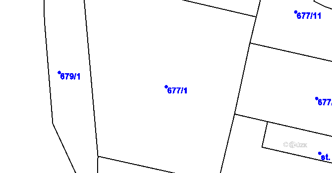 Parcela st. 677/1 v KÚ Světlá nad Sázavou, Katastrální mapa