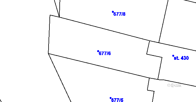 Parcela st. 677/6 v KÚ Světlá nad Sázavou, Katastrální mapa