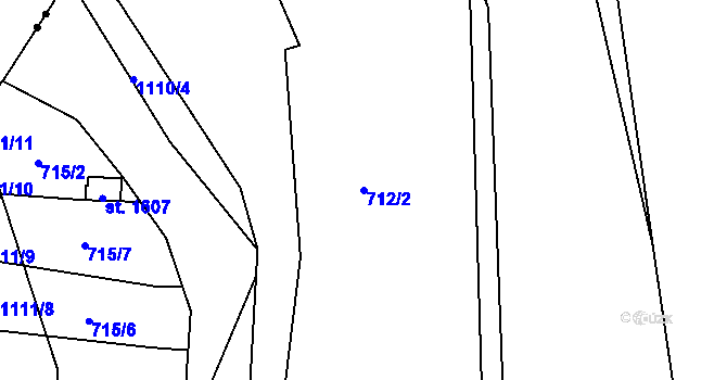 Parcela st. 712/2 v KÚ Světlá nad Sázavou, Katastrální mapa