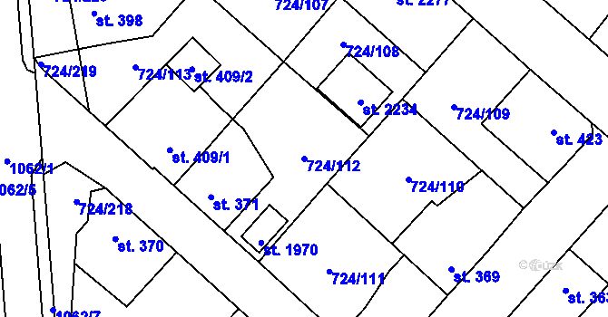 Parcela st. 724/112 v KÚ Světlá nad Sázavou, Katastrální mapa