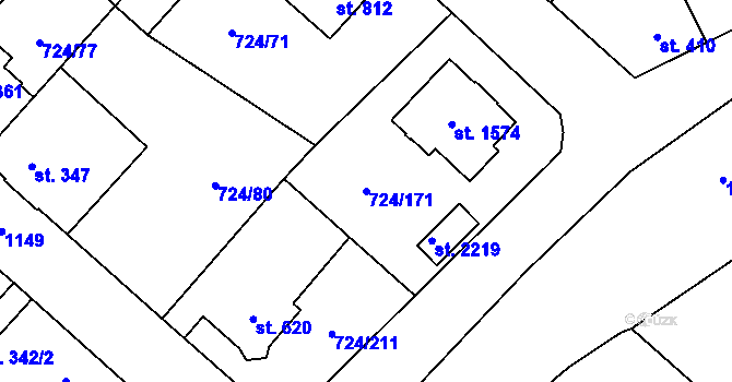 Parcela st. 724/171 v KÚ Světlá nad Sázavou, Katastrální mapa