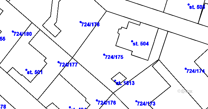 Parcela st. 724/175 v KÚ Světlá nad Sázavou, Katastrální mapa